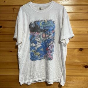 Comfort Colors Buzz Lightyear Discoveryland Laser Blast Graphic White T-Shirt L